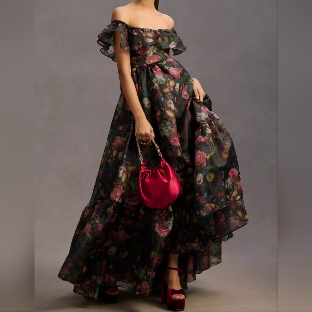 NWT Selkie x Anthropologie Dark Floral Motif The Romance Novel Dress XXS
